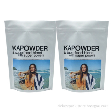 2 oz Custom white kraft stand up pouch